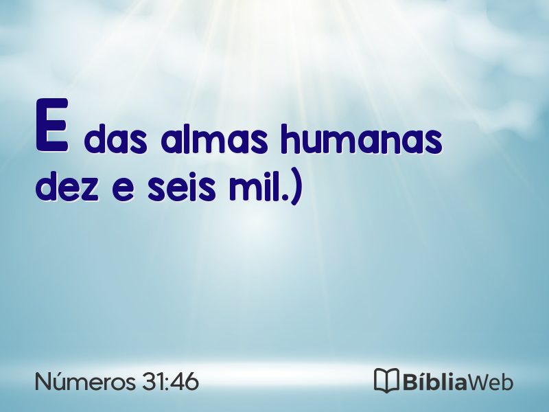 Números 31:46 em imagem para compartilhar