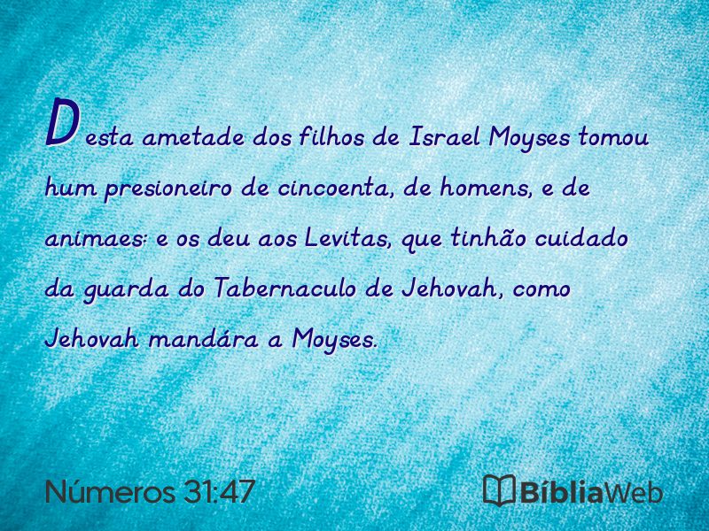 Números 31:47 em imagem para compartilhar