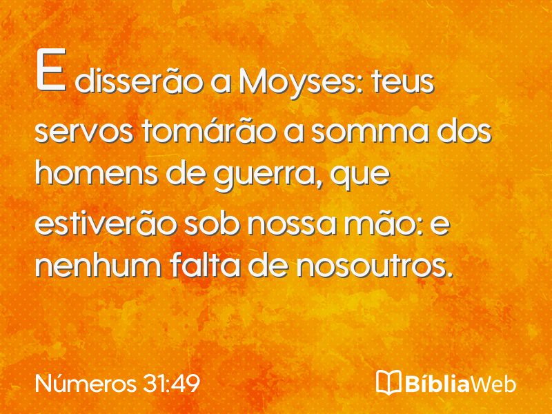 Números 31:49 em imagem para compartilhar