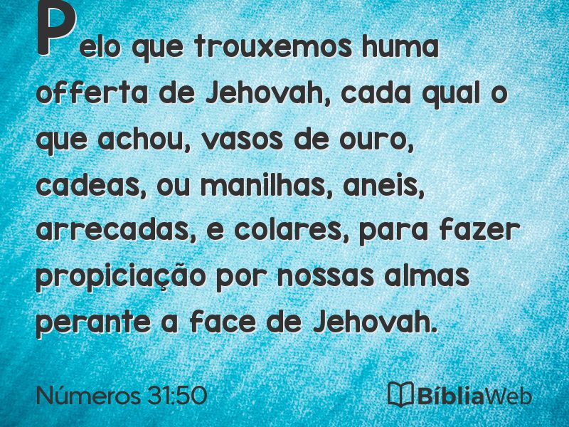 Números 31:50 em imagem para compartilhar