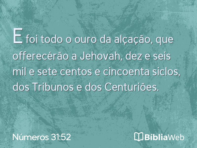 Números 31:52 em imagem para compartilhar