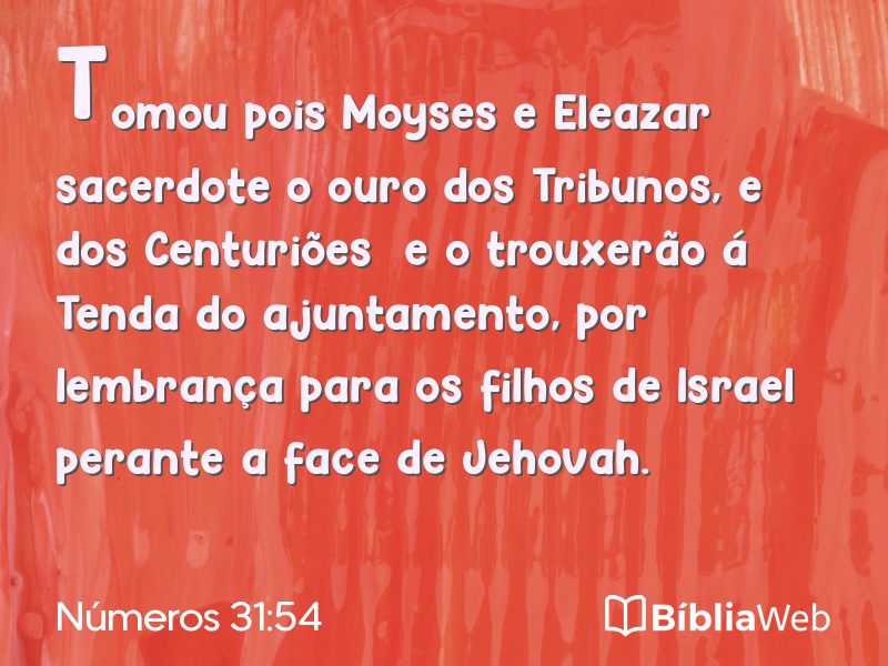 Números 31:54 em imagem para compartilhar