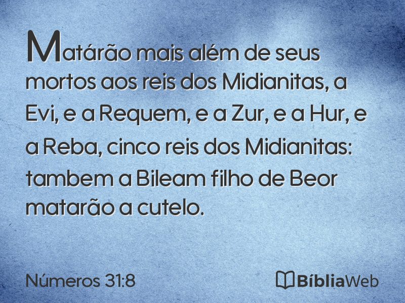 Números 31:8 em imagem para compartilhar