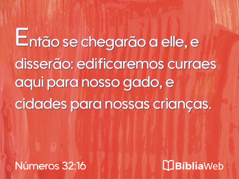 Números 32:16 em imagem para compartilhar