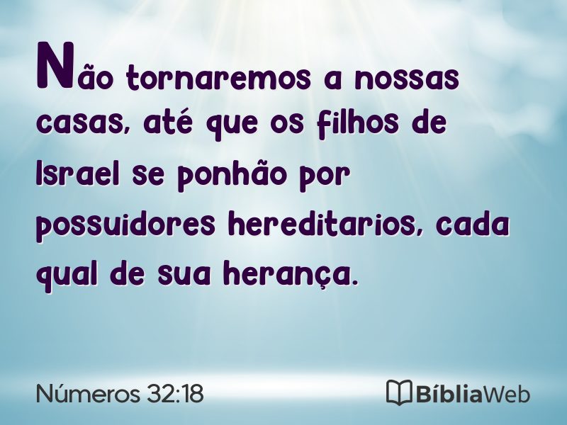 Números 32:18 em imagem para compartilhar