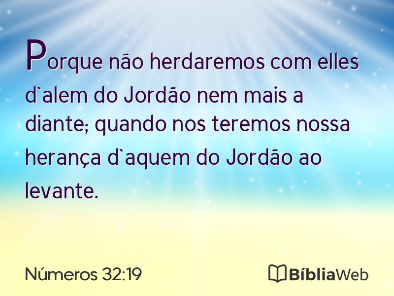 Números 32:19 em imagem para compartilhar