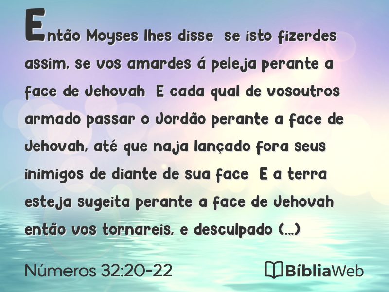 Números 32:20-22 em imagem para compartilhar