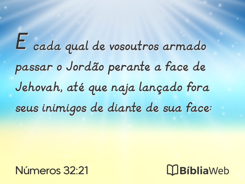 Números 32:21 em imagem para compartilhar