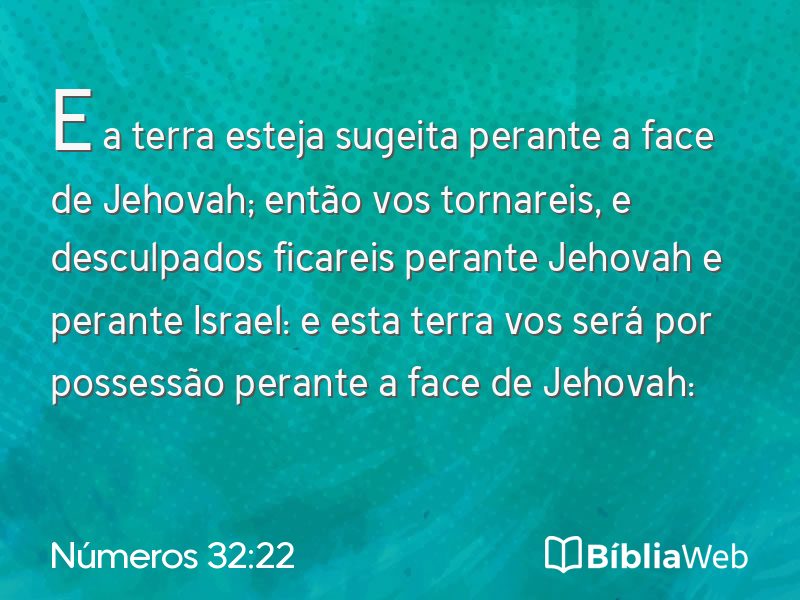 Números 32:22 em imagem para compartilhar