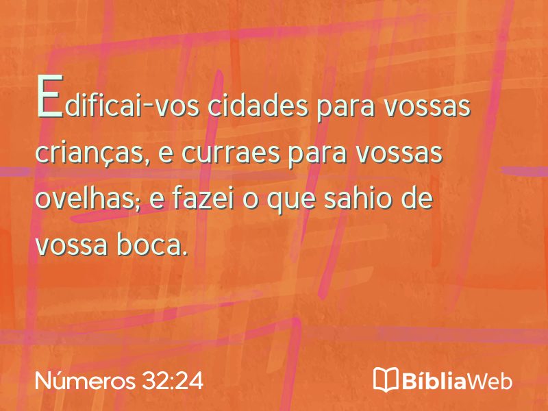 Números 32:24 em imagem para compartilhar