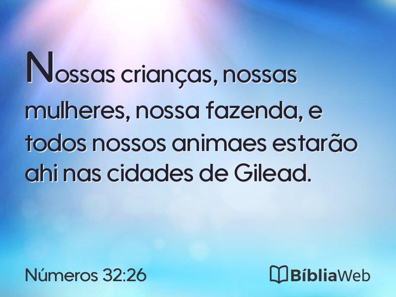 Números 32:26 em imagem para compartilhar