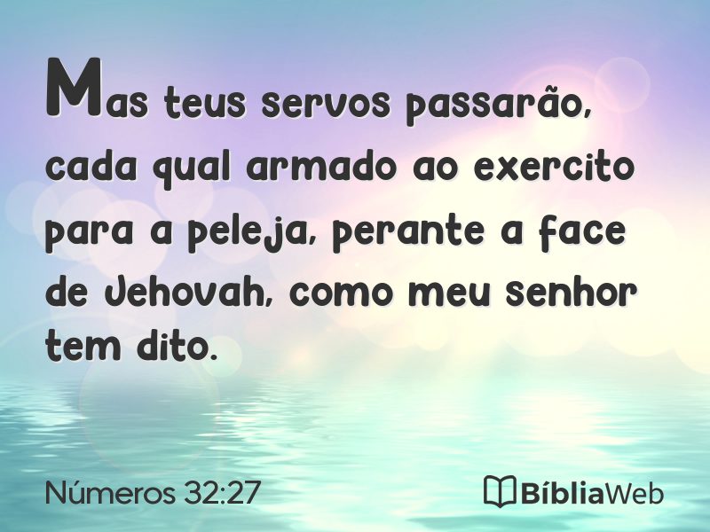 Números 32:27 em imagem para compartilhar