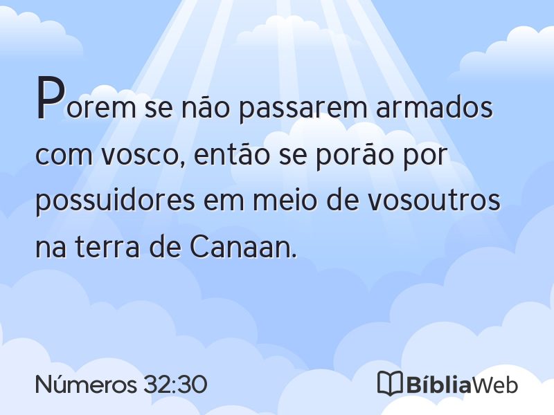 Números 32:30 em imagem para compartilhar