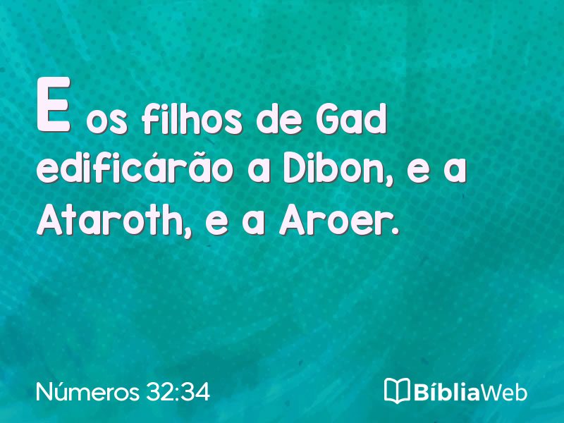 Números 32:34 em imagem para compartilhar