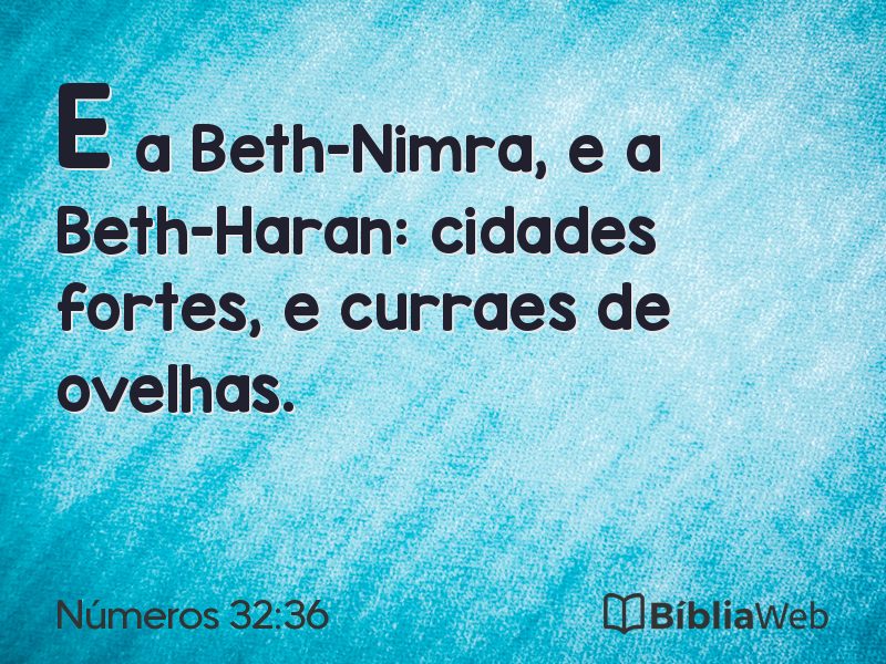 Números 32:36 em imagem para compartilhar