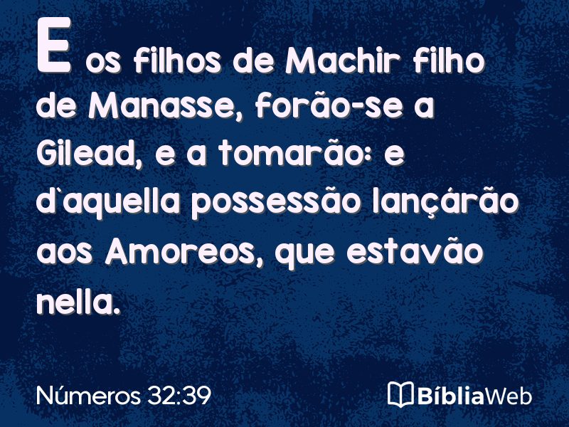 Números 32:39 em imagem para compartilhar