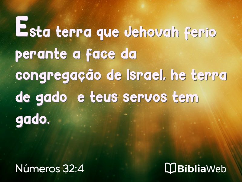 Números 32:4 em imagem para compartilhar