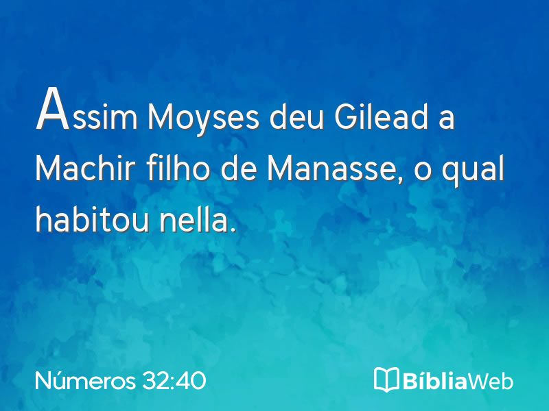 Números 32:40 em imagem para compartilhar