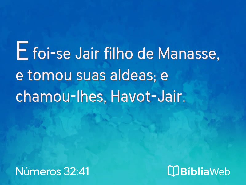 Números 32:41 em imagem para compartilhar