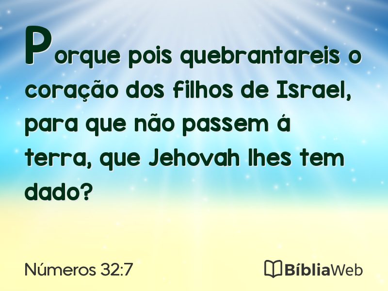 Números 32:7 em imagem para compartilhar