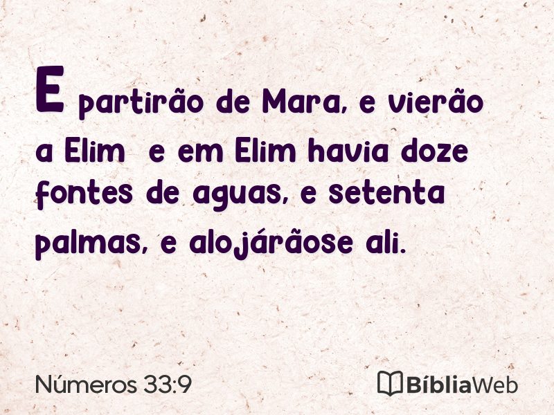 Números 33:9 em imagem para compartilhar