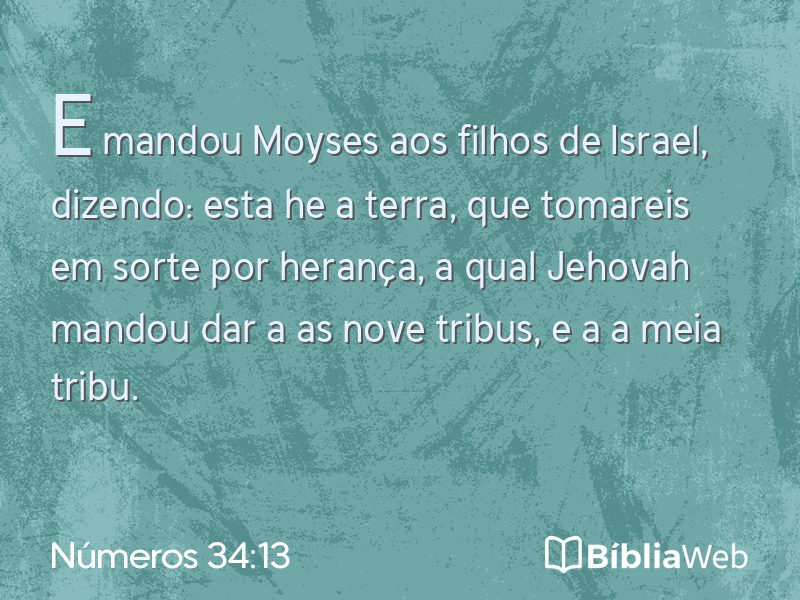 Números 34:13 em imagem para compartilhar