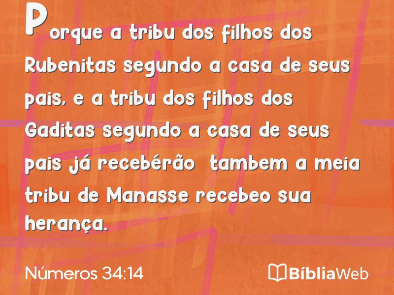 Números 34:14 em imagem para compartilhar