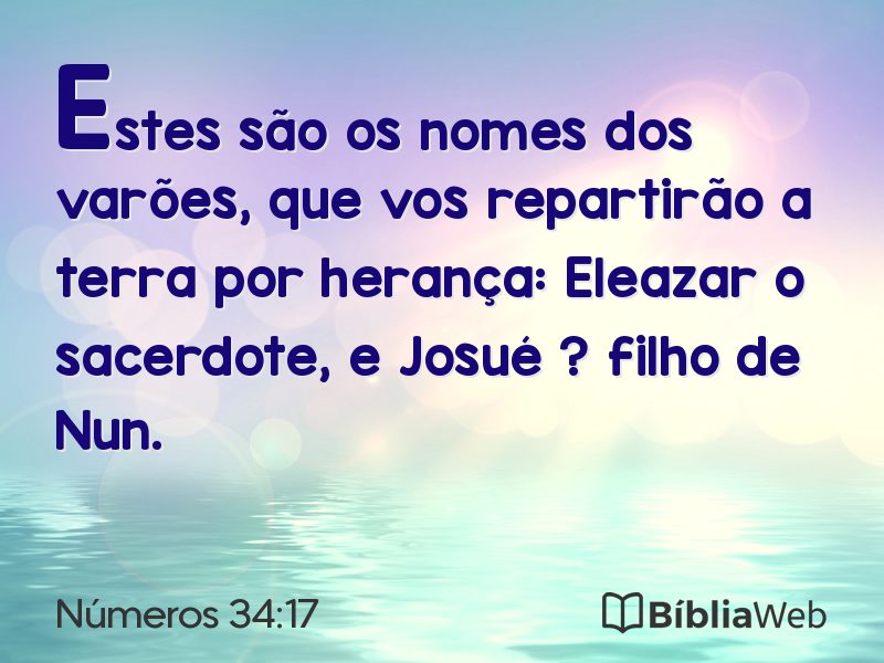 Números 34:17 em imagem para compartilhar