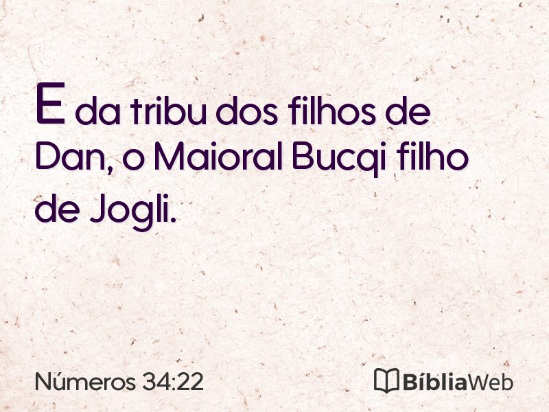 Números 34:22 em imagem para compartilhar