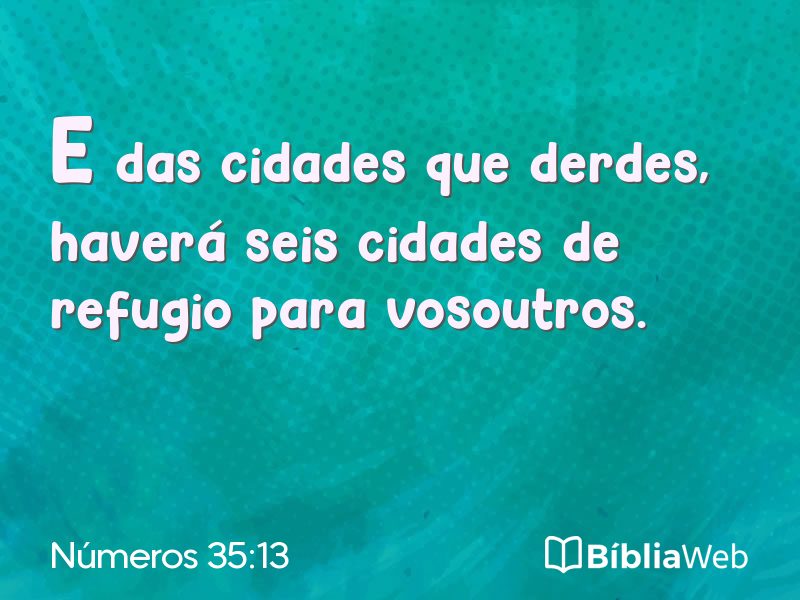 Números 35:13 em imagem para compartilhar