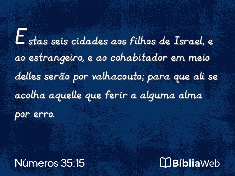 Números 35:15 em imagem para compartilhar