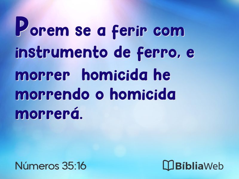Números 35:16 em imagem para compartilhar