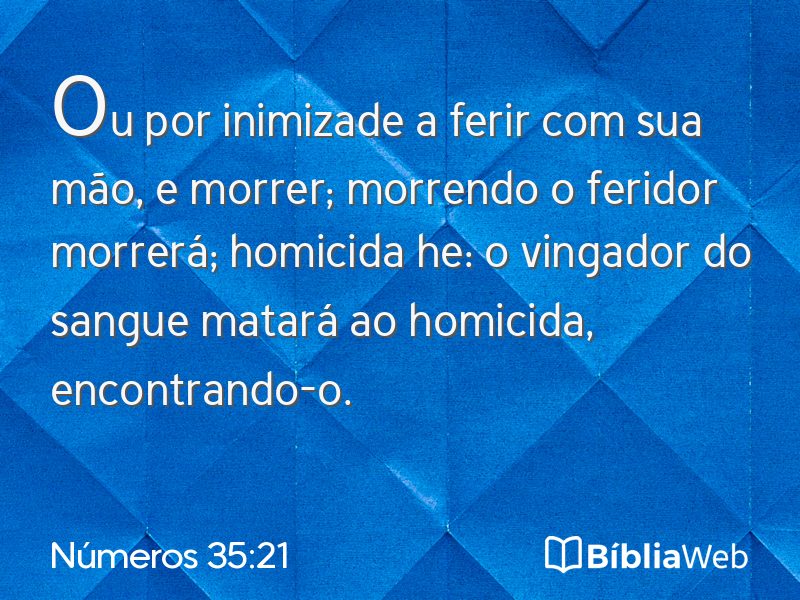 Números 35:21 em imagem para compartilhar