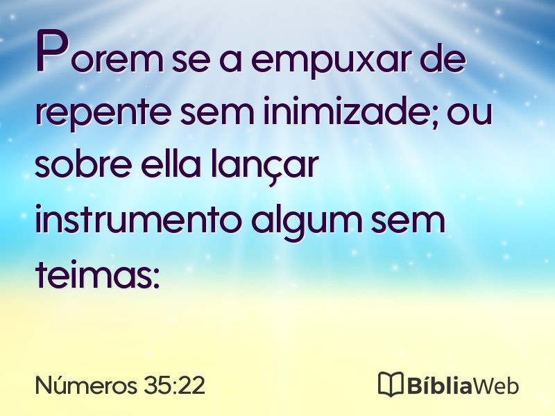 Números 35:22 em imagem para compartilhar