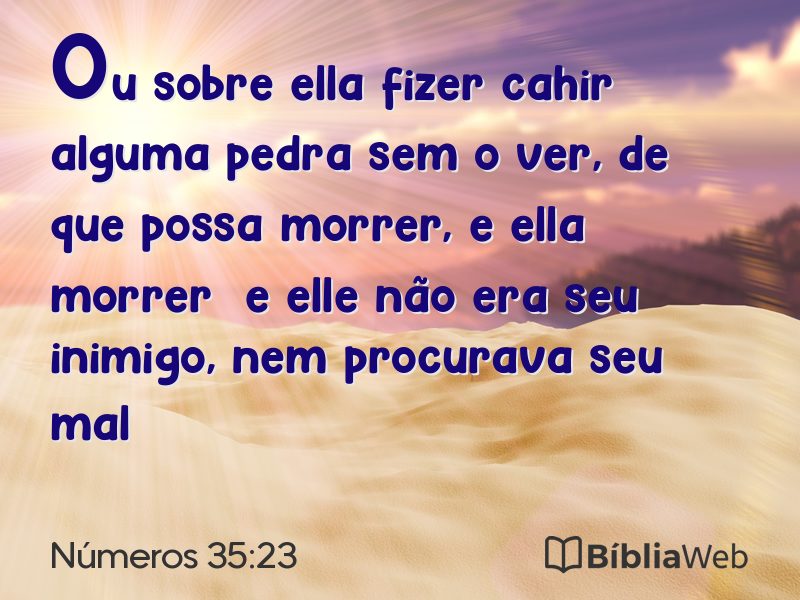 Números 35:23 em imagem para compartilhar