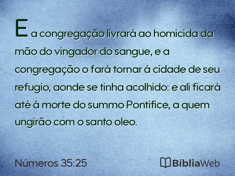 Números 35:25 em imagem para compartilhar