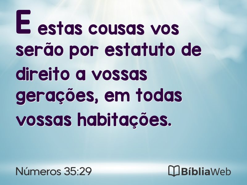 Números 35:29 em imagem para compartilhar