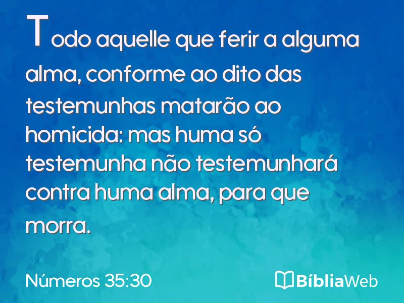 Números 35:30 em imagem para compartilhar