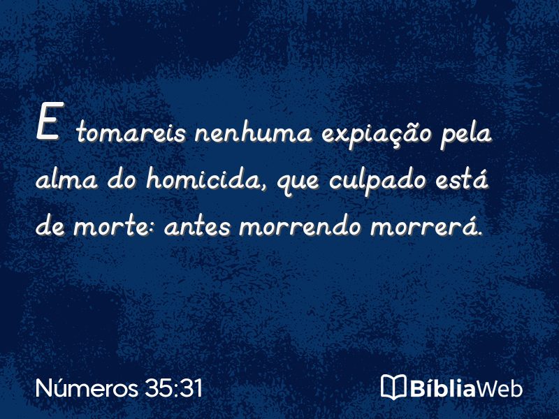 Números 35:31 em imagem para compartilhar