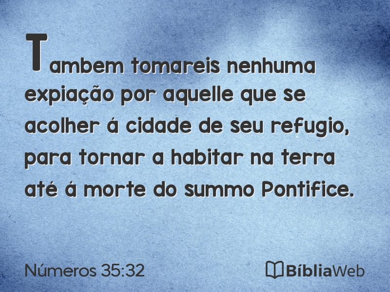 Números 35:32 em imagem para compartilhar