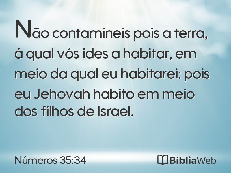 Números 35:34 em imagem para compartilhar