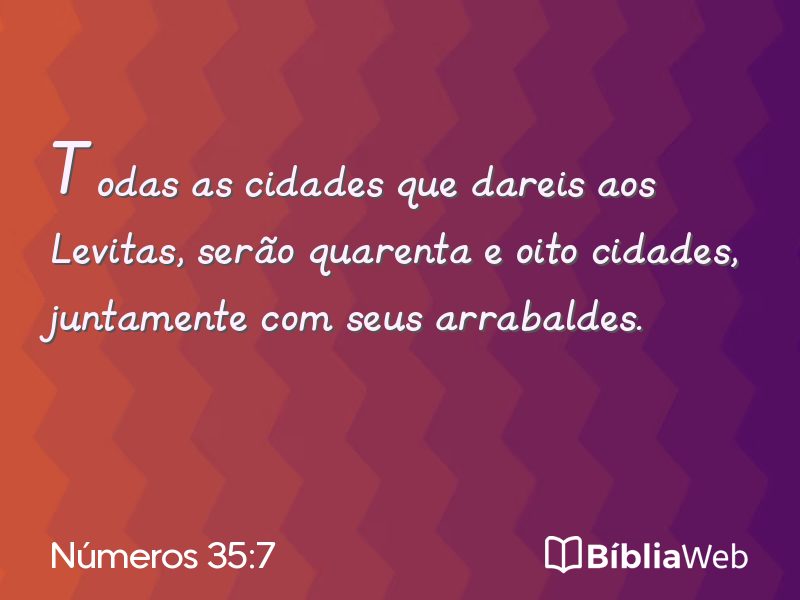 Números 35:7 em imagem para compartilhar