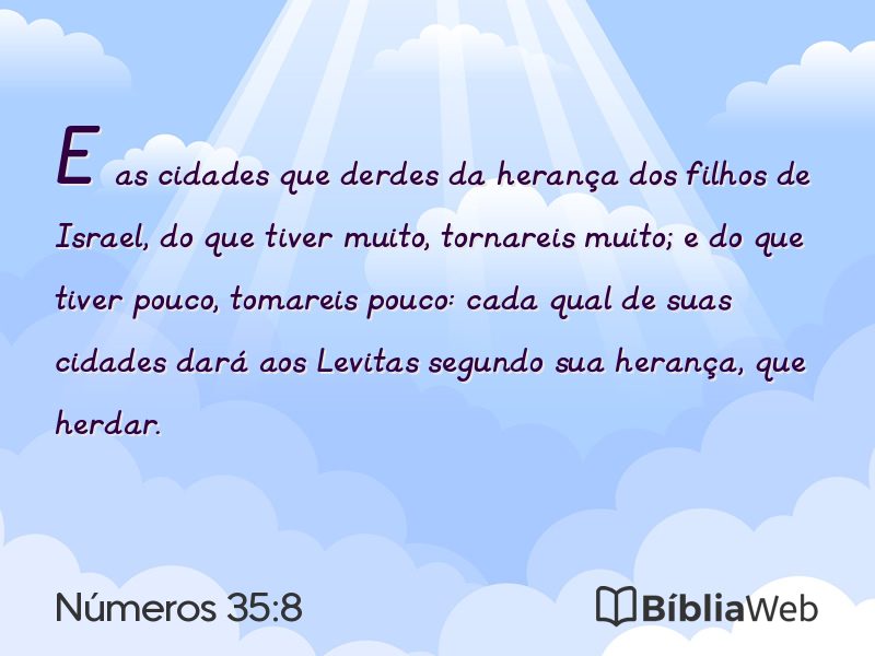 Números 35:8 em imagem para compartilhar