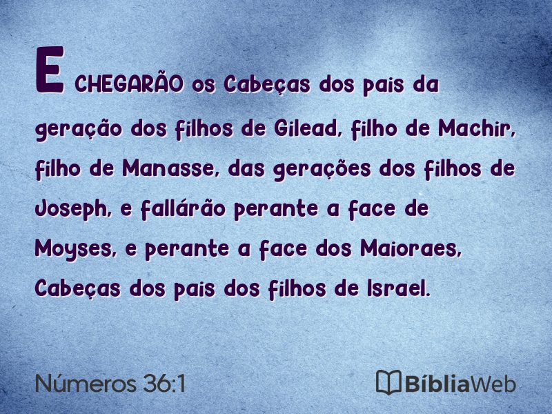 Números 36:1 em imagem para compartilhar