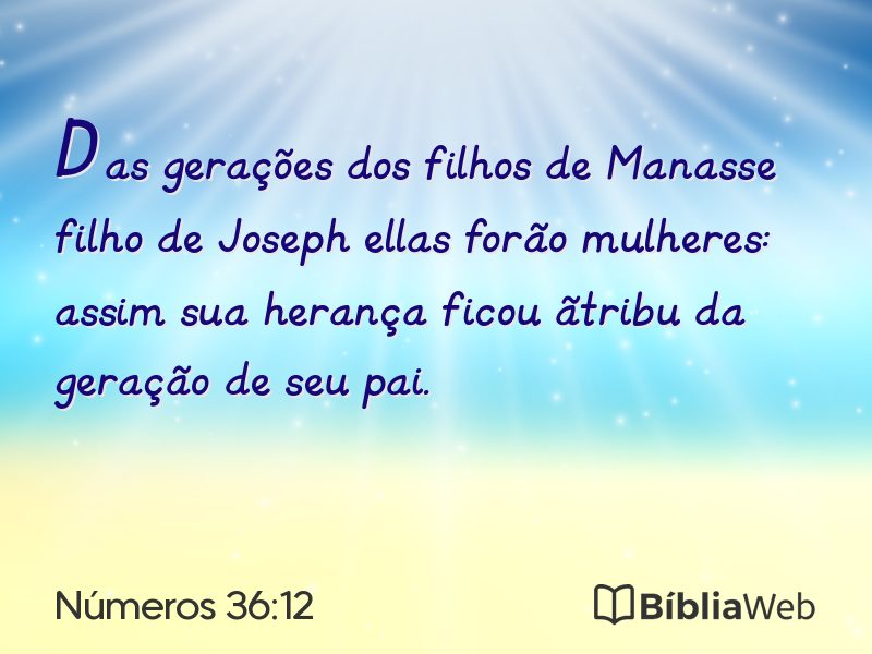 Números 36:12 em imagem para compartilhar