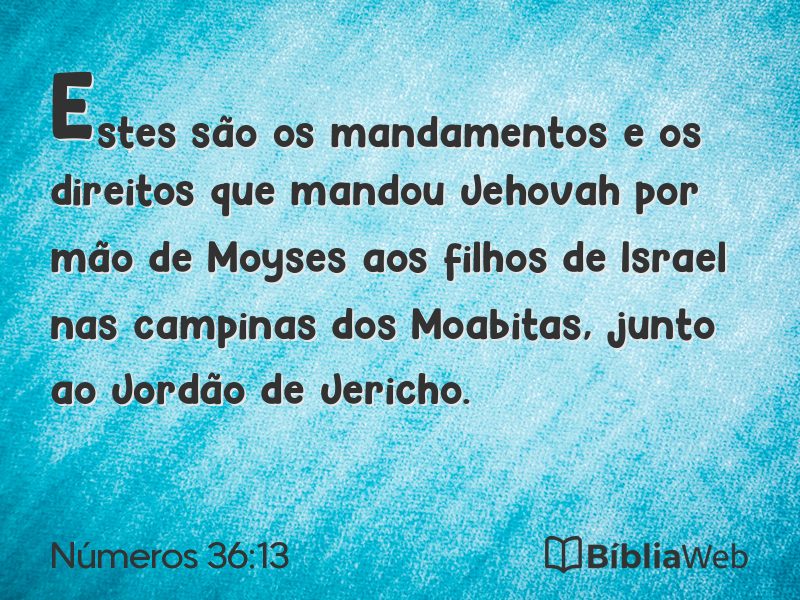 Números 36:13 em imagem para compartilhar
