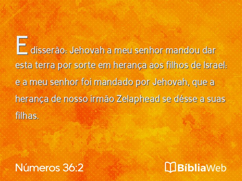 Números 36:2 em imagem para compartilhar