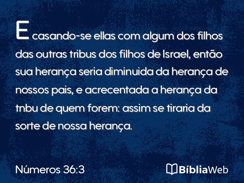 Números 36:3 em imagem para compartilhar
