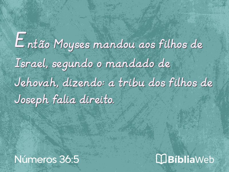 Números 36:5 em imagem para compartilhar