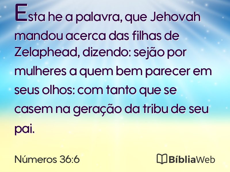 Números 36:6 em imagem para compartilhar
